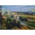 Bentley's at Le Mans oil painting 